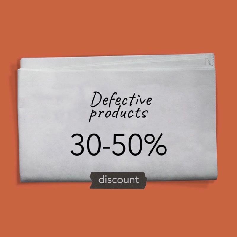 สินค้าตำหนิ 30–50% (Outlet)
